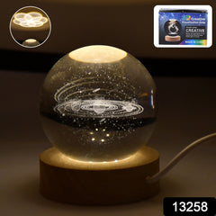 3D Astronomy Night Lamp Crystal Ball lamps With Base (1 Pc)