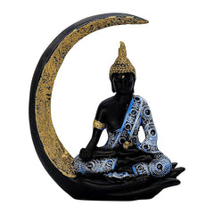 Moon Buddha Statue Showpiece for Home Decor - Office Decor - Gifting - Lord Buddha Idol Polyresin Decorative Figurine