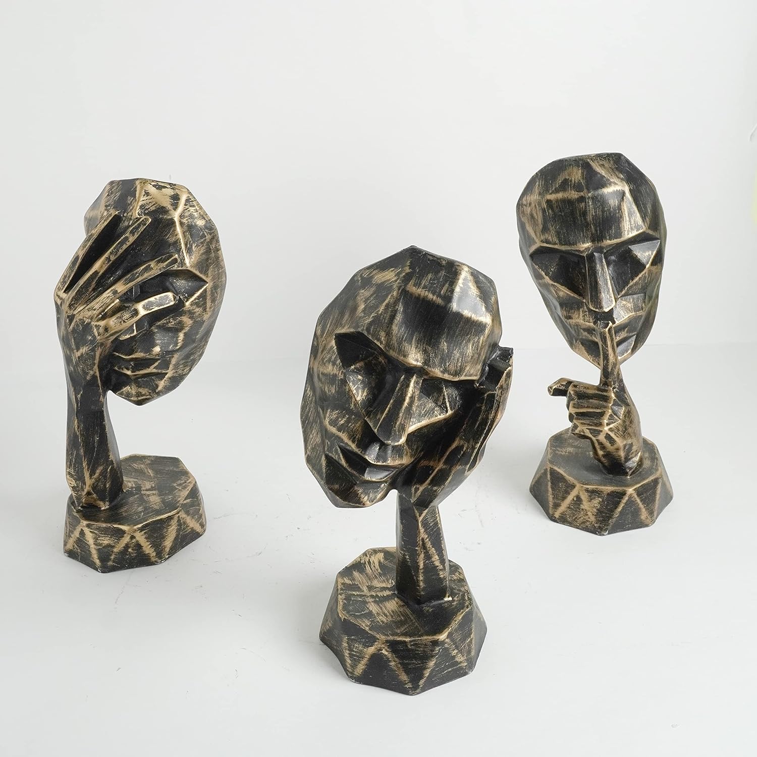Modern Art Geometric Thinking Human face Statue showpice home decor handicrafted item.