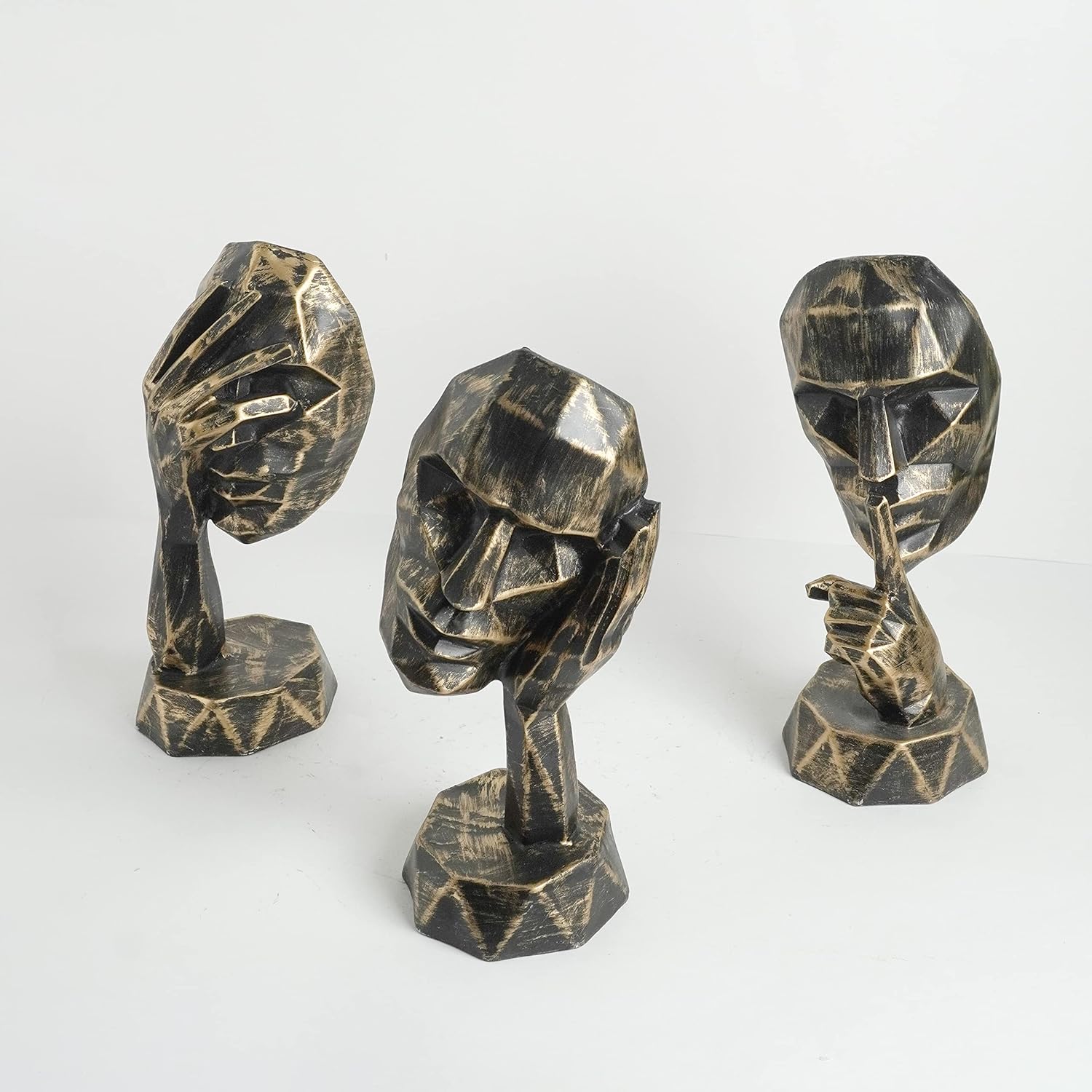 Modern Art Geometric Thinking Human face Statue showpice home decor handicrafted item.
