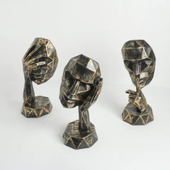 Modern Art Geometric Thinking Human face Statue showpice home decor handicrafted item.