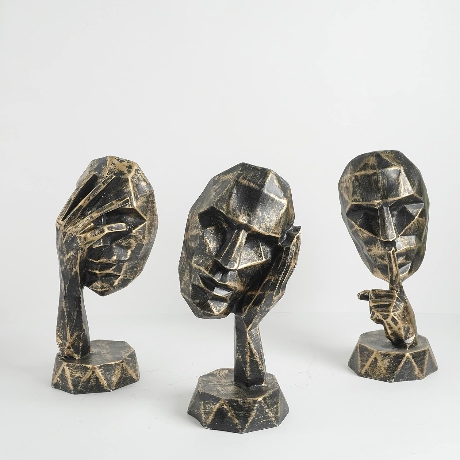 Modern Art Geometric Thinking Human face Statue showpice home decor handicrafted item.