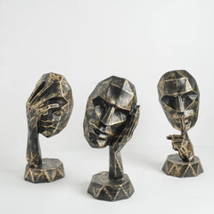 Modern Art Geometric Thinking Human face Statue showpice home decor handicrafted item.