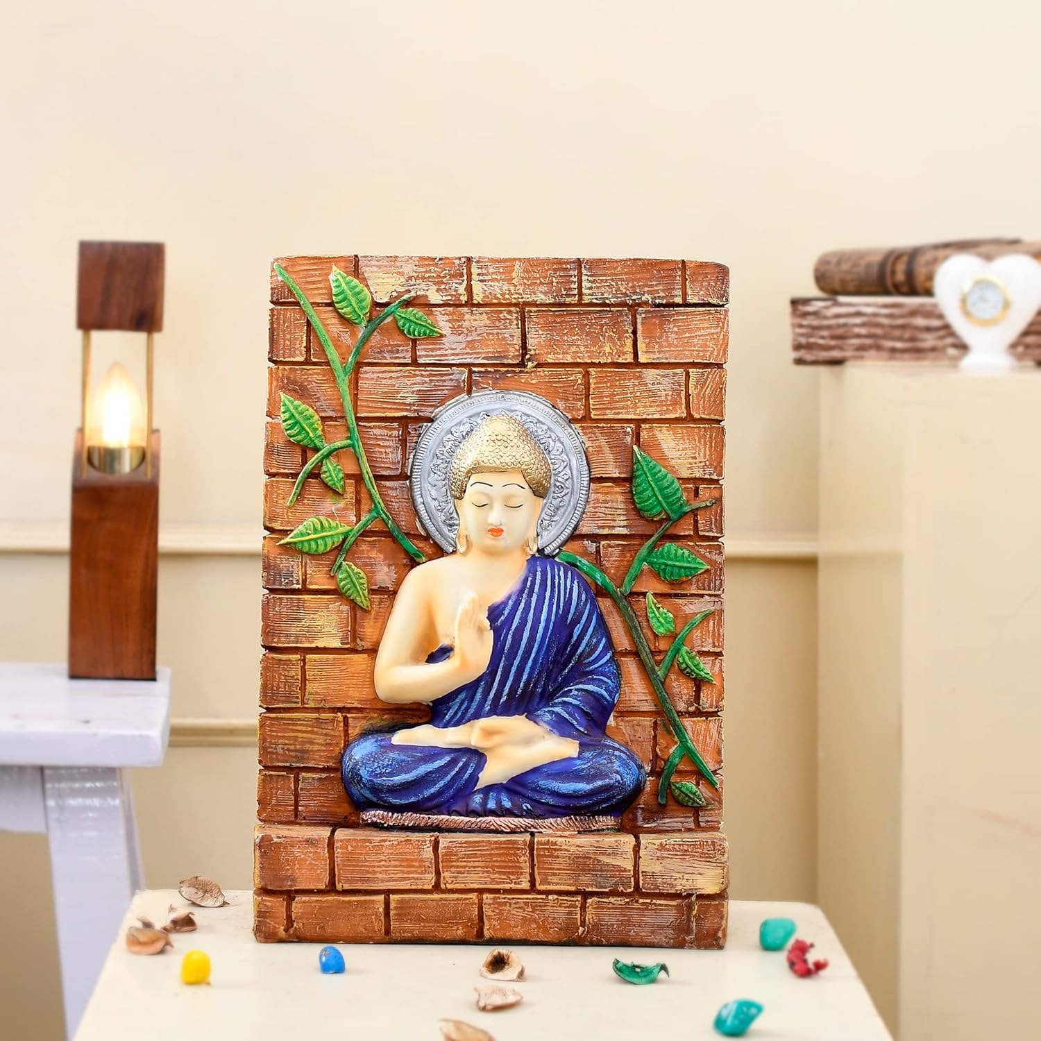 Antique Blessing Buddha Statue Sculpture Home Decor Living Room Idol &  Gift Decorative Showpiece .