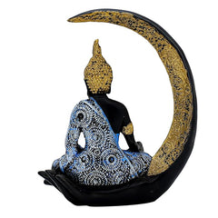 Moon Buddha Statue Showpiece for Home Decor - Office Decor - Gifting - Lord Buddha Idol Polyresin Decorative Figurine
