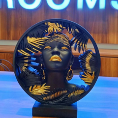 African Woman Bust Statue Set