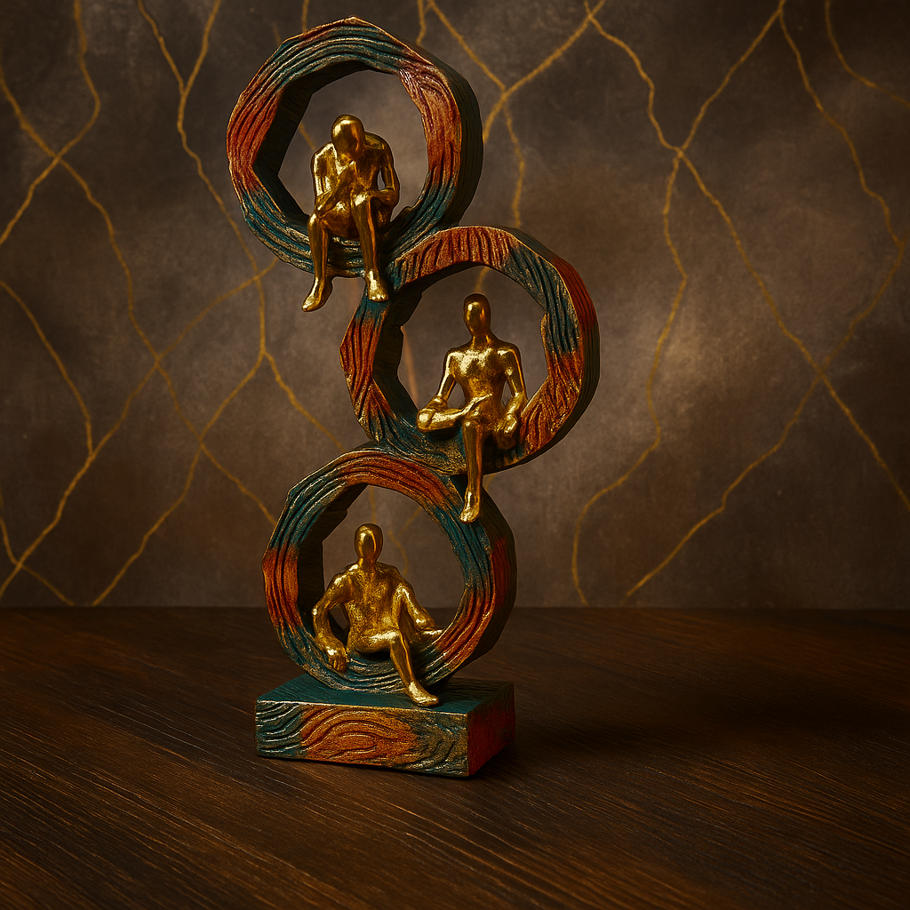 Golden Man in Ring Showpiece