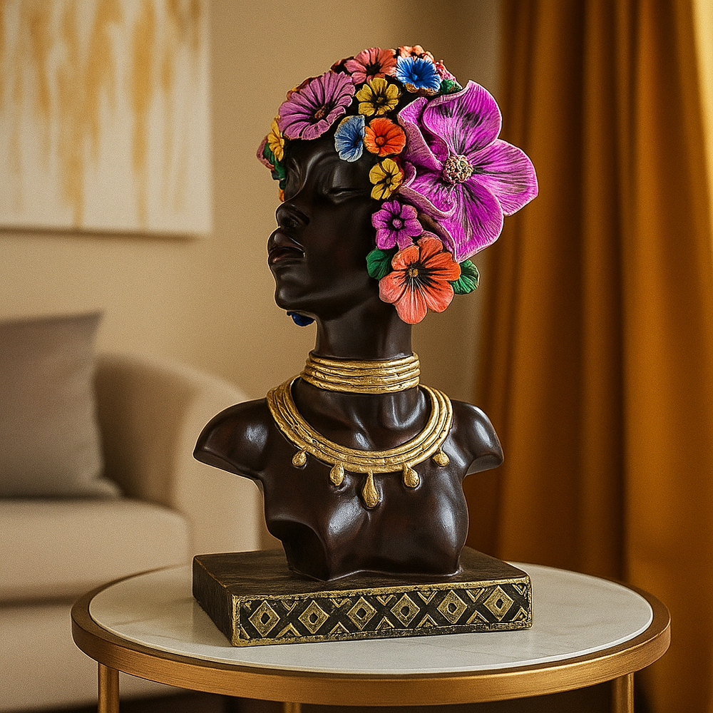 African Tribal Pair Decor Statue1