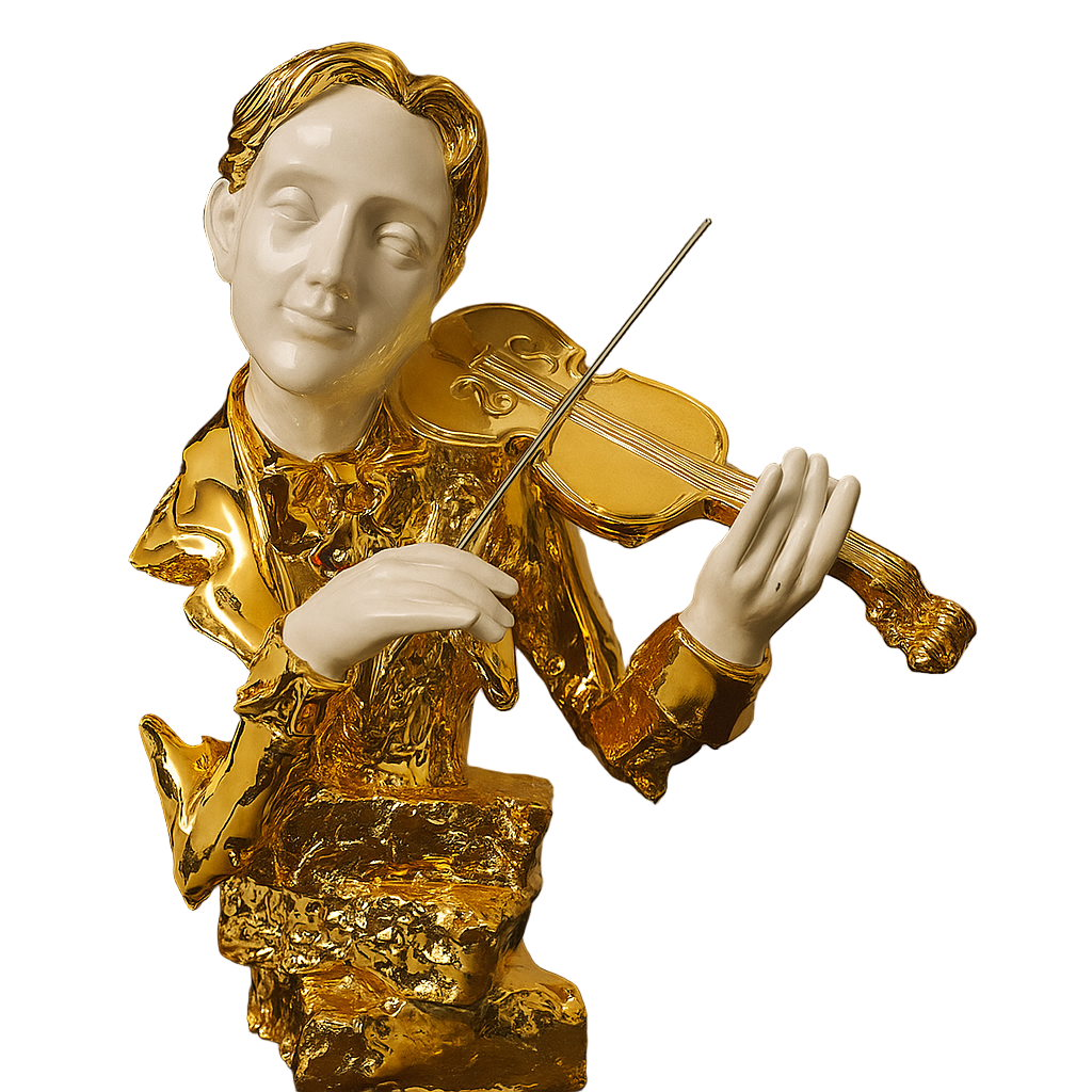 Violin Musician Statue for Home Decor