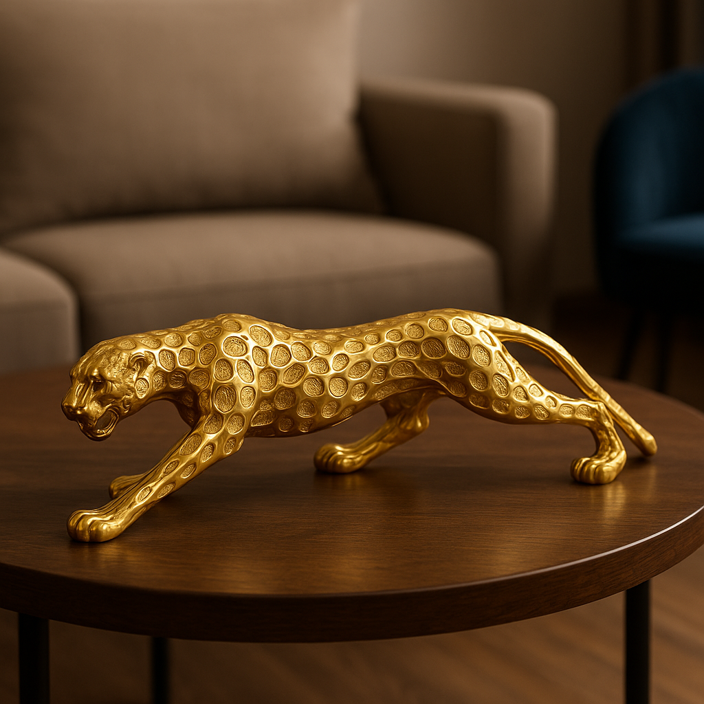 Golden Cheetah Statue