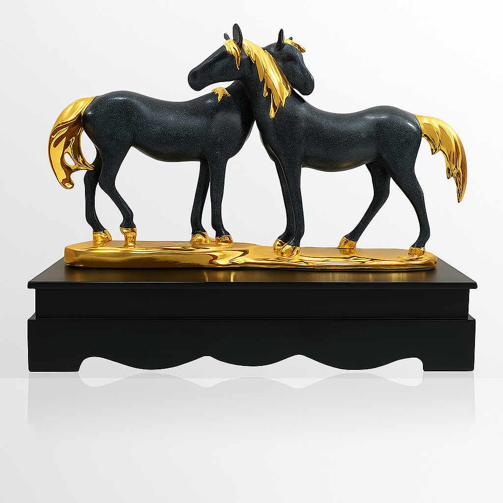 Horse Couple Statue Decor