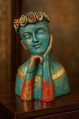 Golden Abstract Woman Bust Vase showpiece