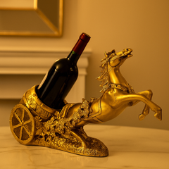 horse chariot wine holder showpiece