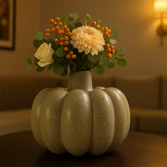 Pumpkin Shape Flower Vase Showpiece