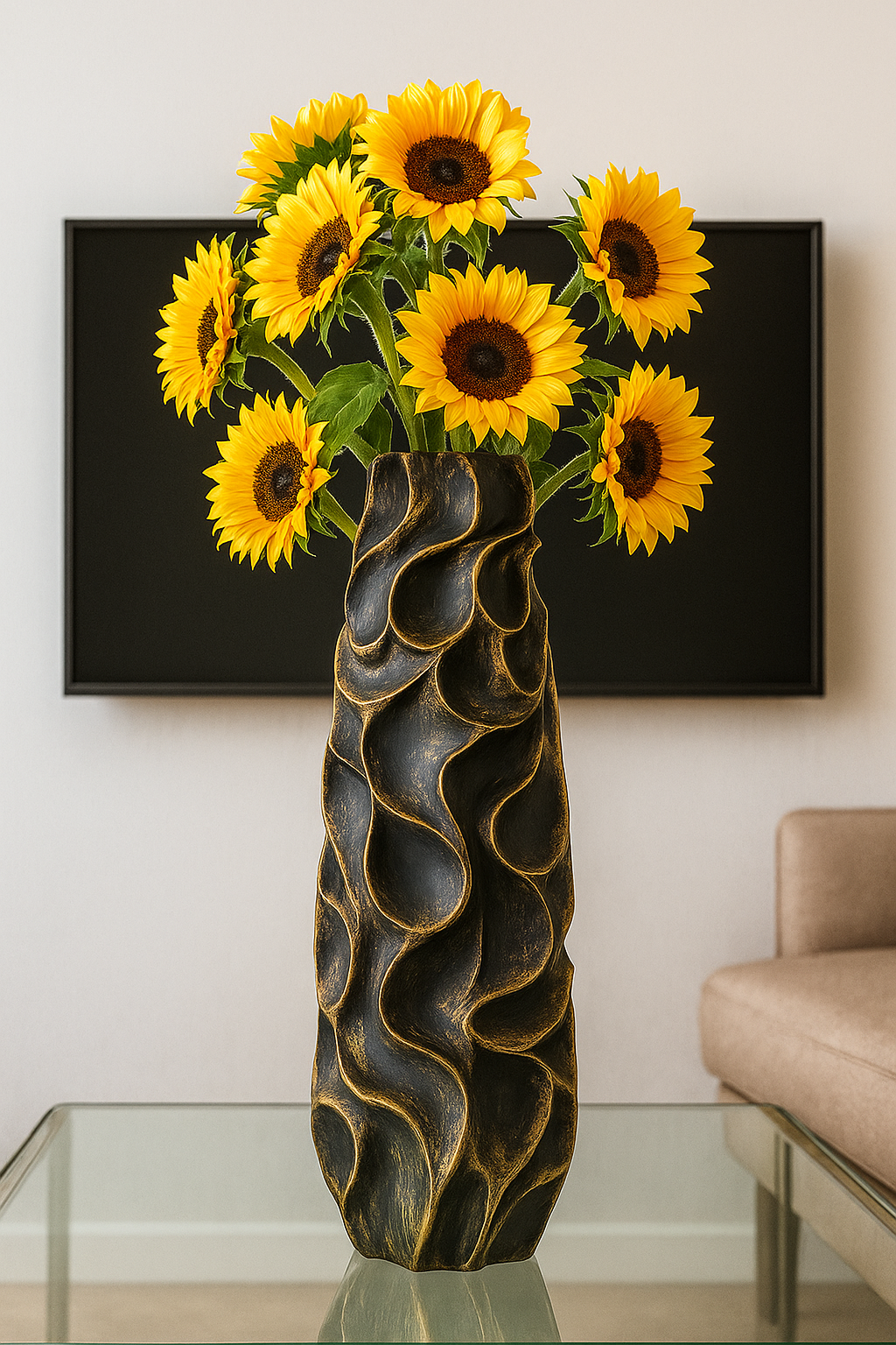 Luxury Black Gold Decor Vase