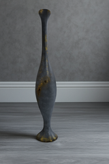 Tall Metallic Grey Polyresin Vase