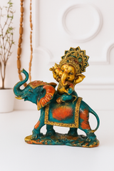 Colorful Ganesha on Elephant Statue