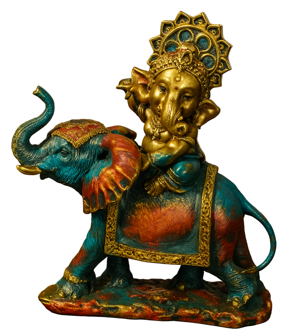 Colorful Ganesha on Elephant Statue