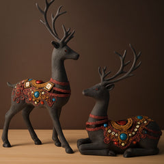 Reindeer Couple Decor Showpiece