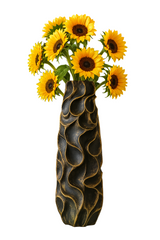 Luxury Black & Gold Decor Vase – Elegant Resin Vase DNA eStore