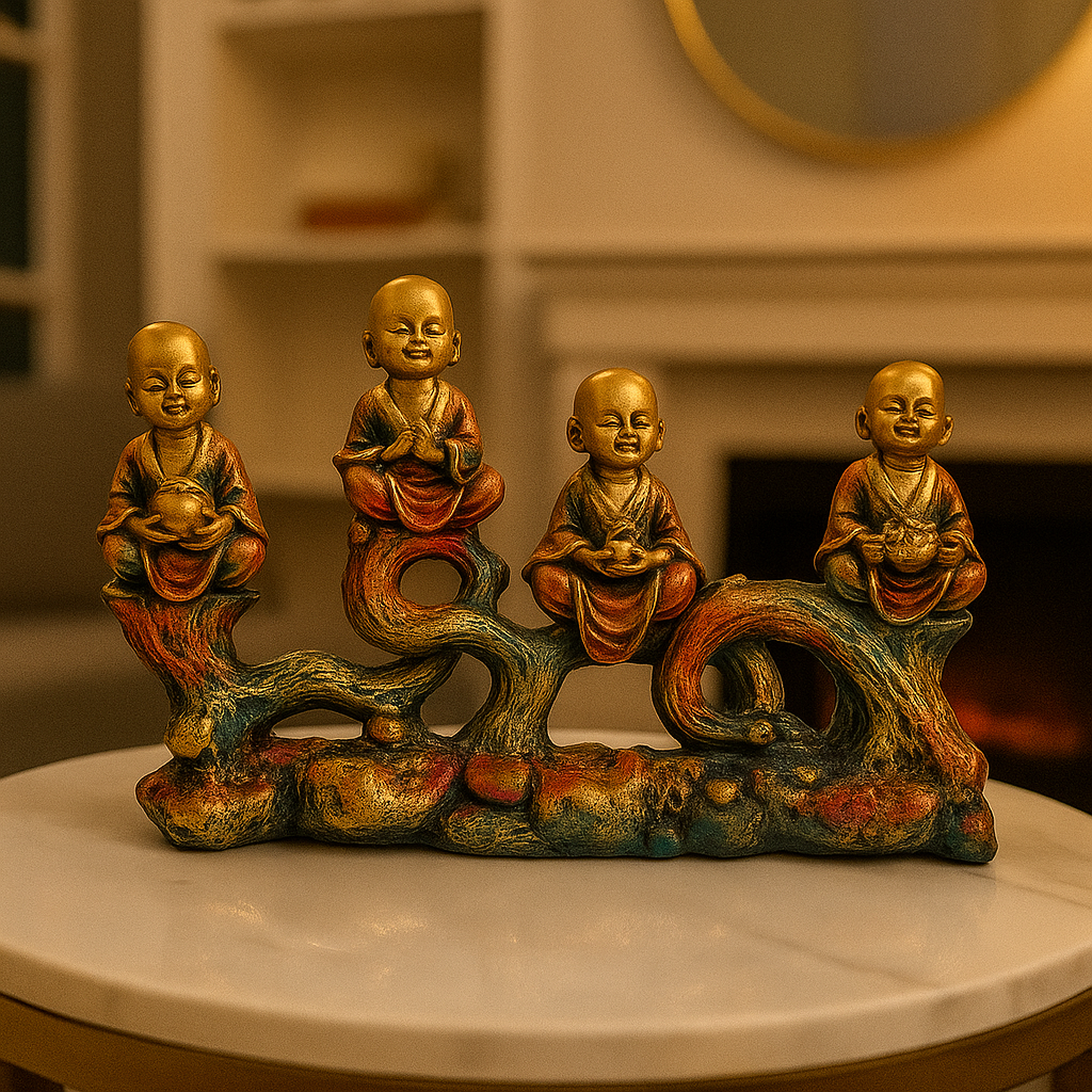 Polyresin Monk Figurine Set DNA eStore