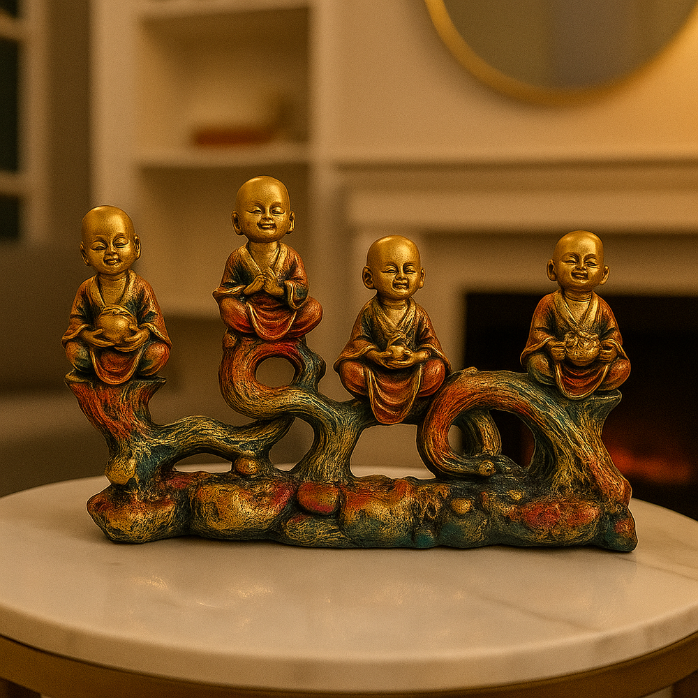 Polyresin Monk Figurine Set DNA eStore