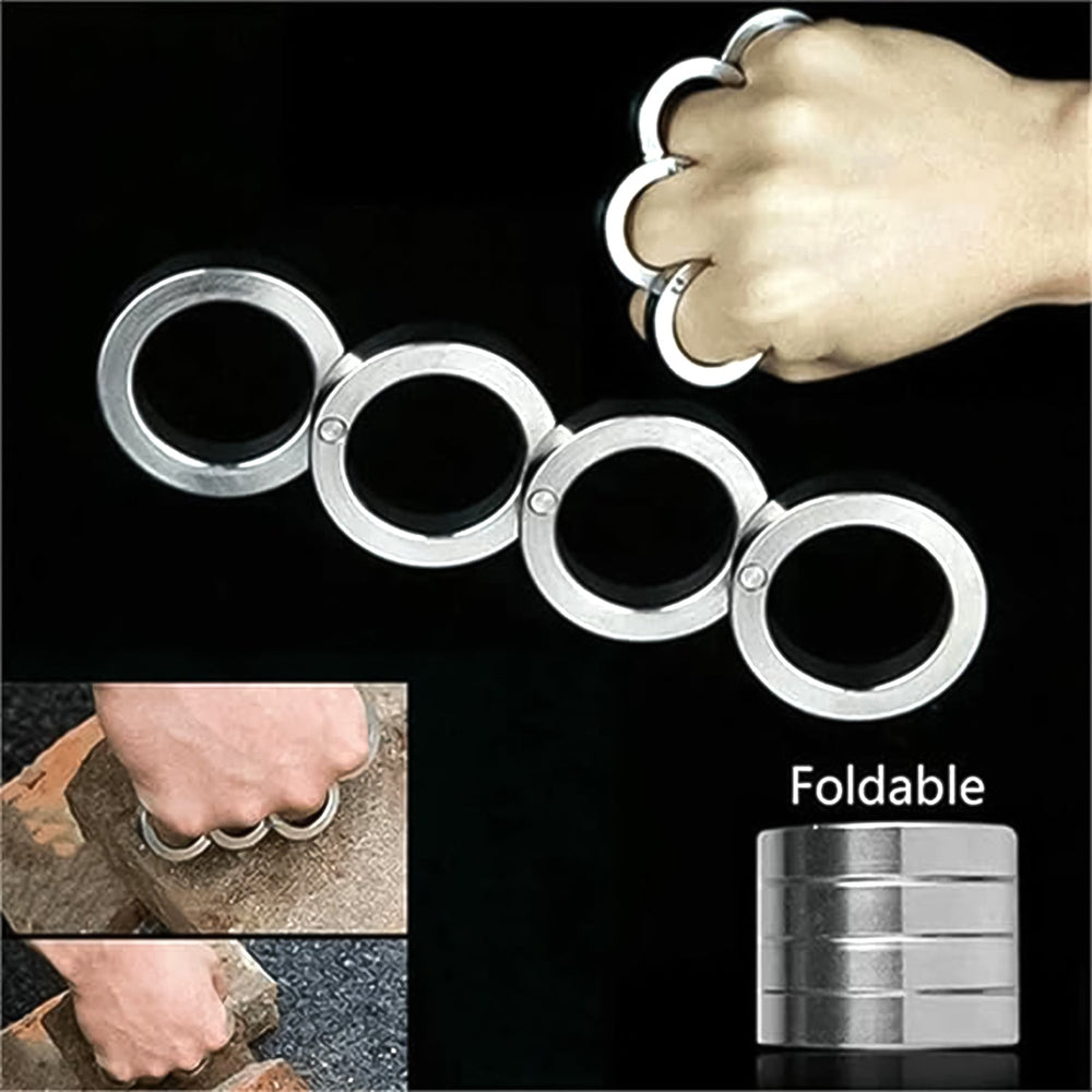 Portable 4 Finger Rotating Folding Ring (1 Set)
