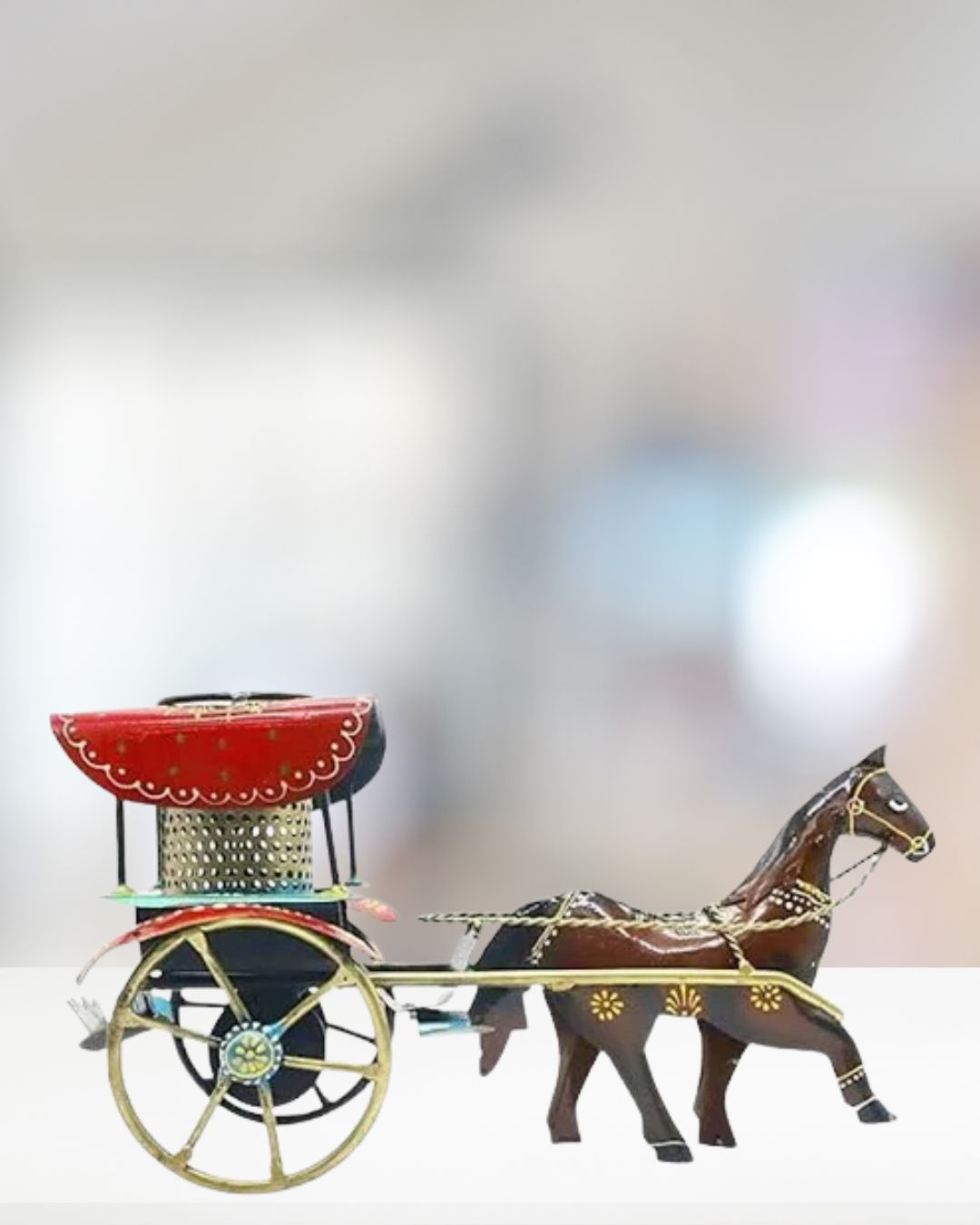 Horse Cart Compartments Metal Pencil Holder