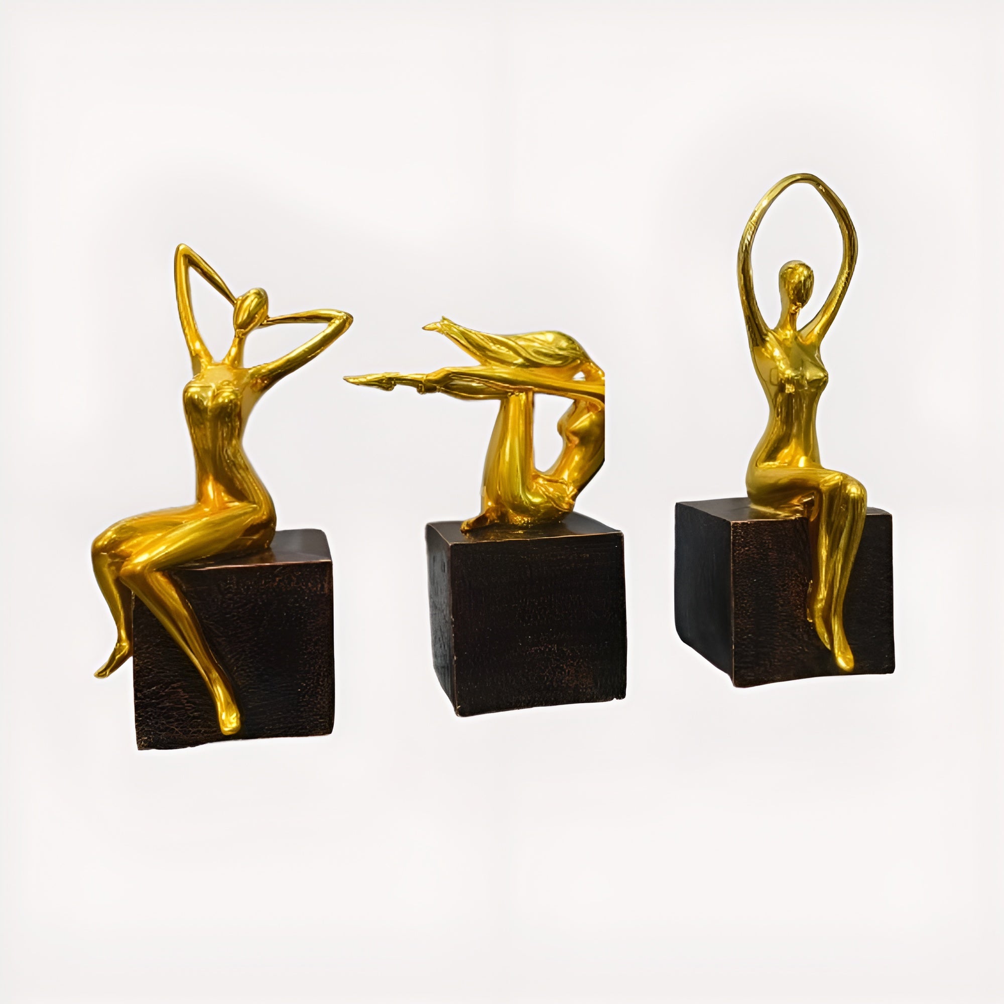 Golden Abstract Woman Figurines Set