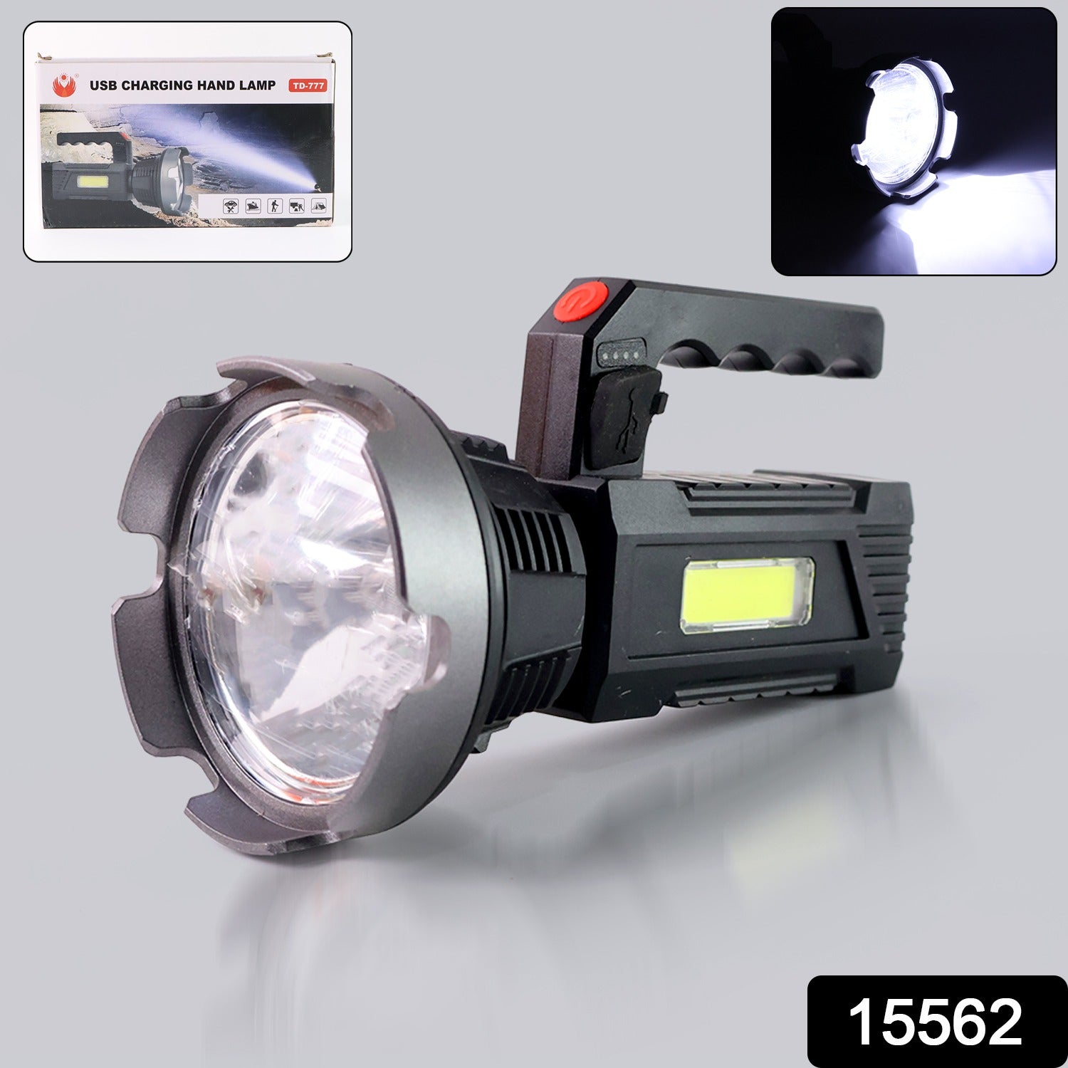High-Power Rechargeable LED Flashlight with COB Panel

