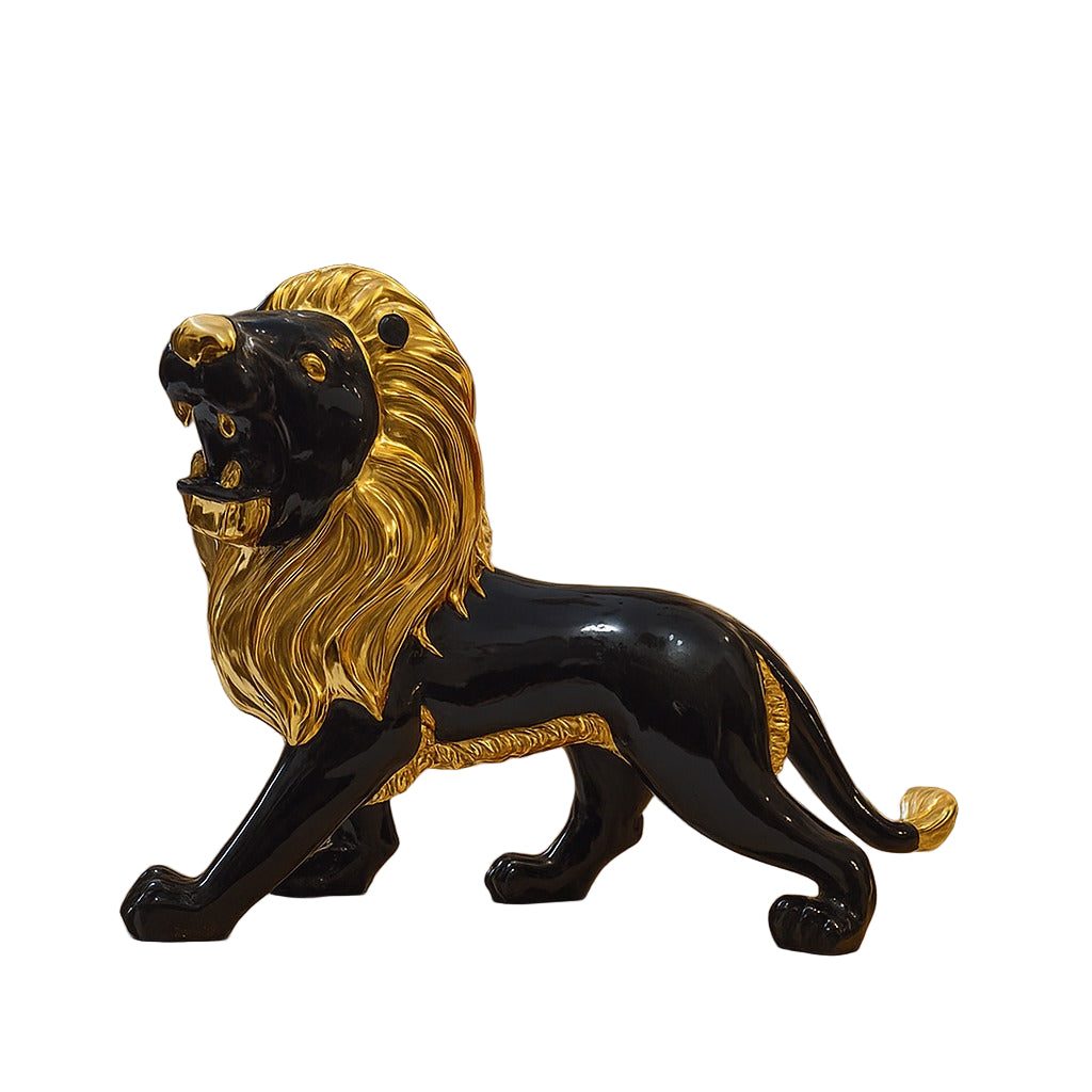 Golden Black Lion Showpiece