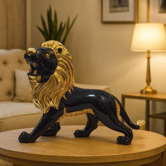 Golden Black Lion Showpiece