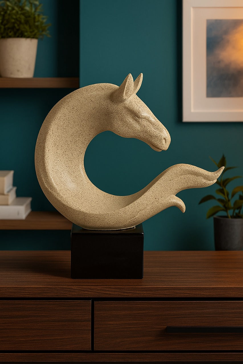 Horse Head Sculpture Decor | Abstract Horse Figurine | Modern Horse Table Decoration