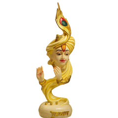 Krishna Face Statue with Peacock Feather