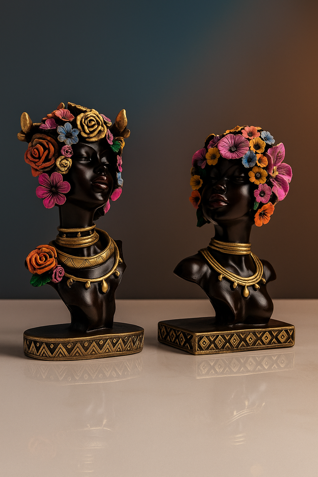 african Tribal Pair Decor Statue Showpiece DNA eStore