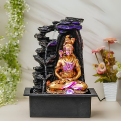 Shiva Meditation Water Fountain Showpiece