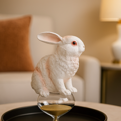 white rabbit pair decor showpiece