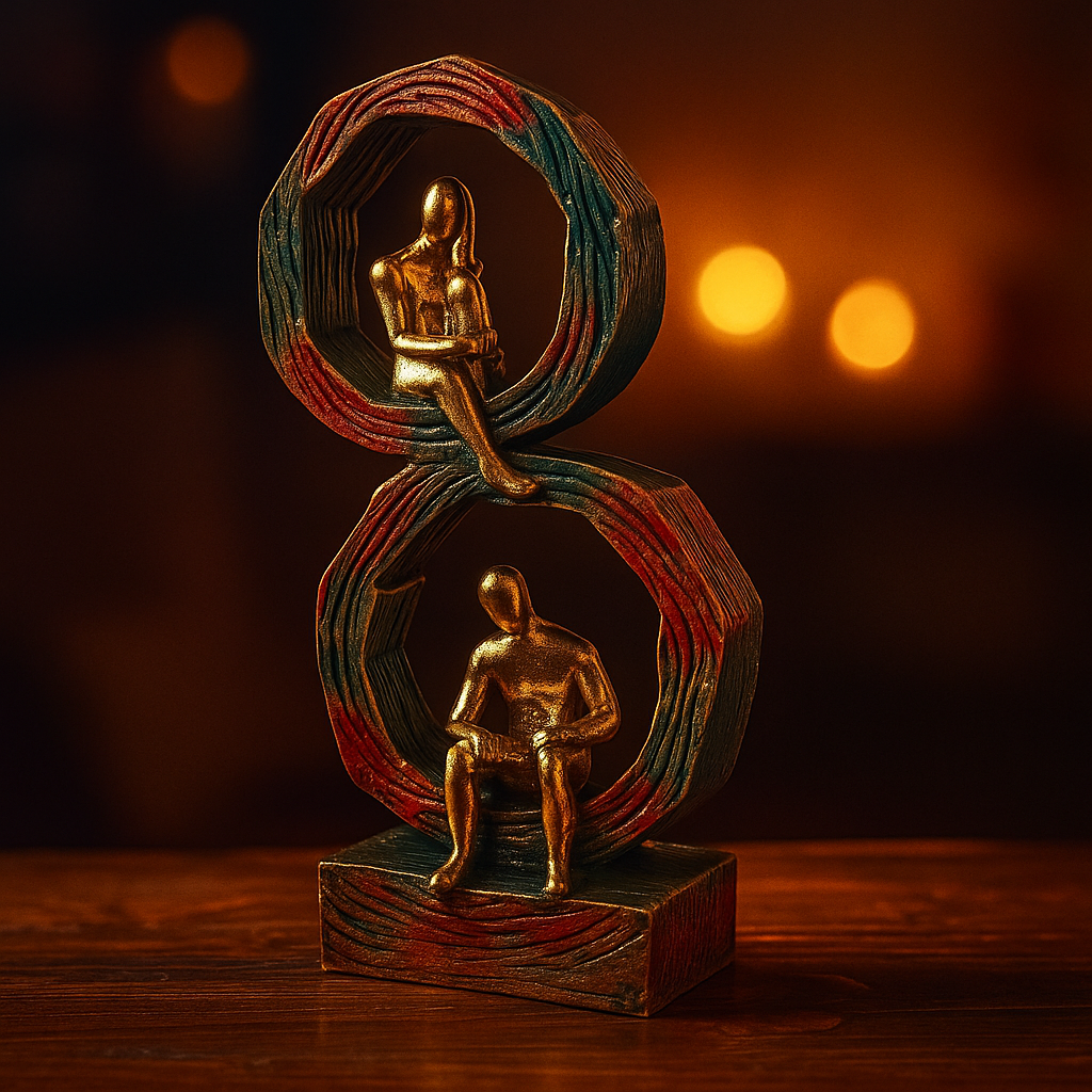 Golden Man in Ring Showpiece