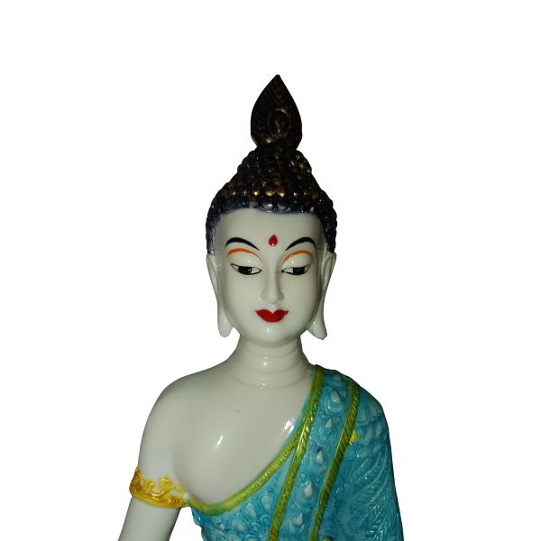 .Sitting Buddha Samadhu White for Home decor living room study room office marriage gift items
