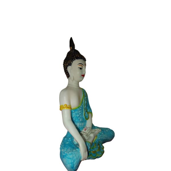 .Sitting Buddha Samadhu White for Home decor living room study room office marriage gift items