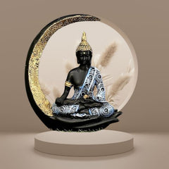 Moon Buddha Statue Showpiece for Home Decor - Office Decor - Gifting - Lord Buddha Idol Polyresin Decorative Figurine