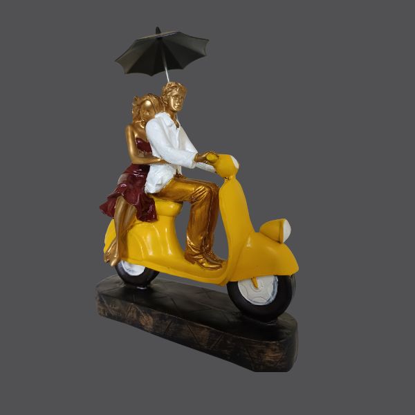 Scooter Romantic Love Couple Statue for Gift Showpiece Love Couple Showpiece for Valentine Day | Home Interior Idol  discription