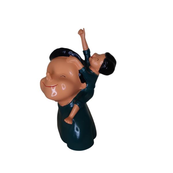 Father-Daughter Resin Showpiece ??Handicraft Figurine | Emotional Bond Sculpture | Father Carrying Daughter on Back | Home Decor Gift Father's Day Spical.