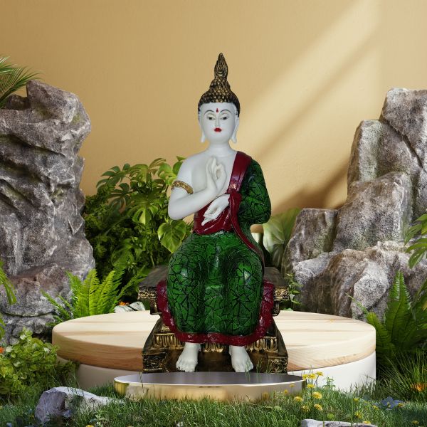 Lord Blessing Buddha Idol Sculpture | Buddha Statue for Home Decor & Gifting | Pooja Article | Housewarming & Diwali Decoration Showpiece