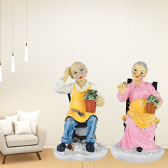 Pair of Dada Dadi Couple for Home Decor/Gifting/Living Room Decorative Showpiece