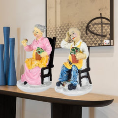 Pair of Dada Dadi Couple for Home Decor/Gifting/Living Room Decorative Showpiece
