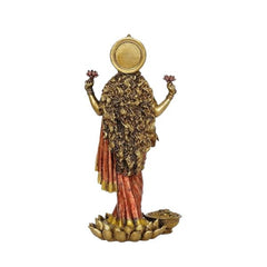 Laxmi Ji Standing Idol Statue for Home Temple, 10 Inch Height | Handmade Hindu Idol