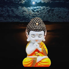 Handicrafts Baby Buddha Showpieces for Home Decor Living Room Diwali Gifts for Family and Friends(Orange