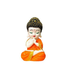 Handicrafts Baby Buddha Showpieces for Home Decor Living Room Diwali Gifts for Family and Friends(Orange