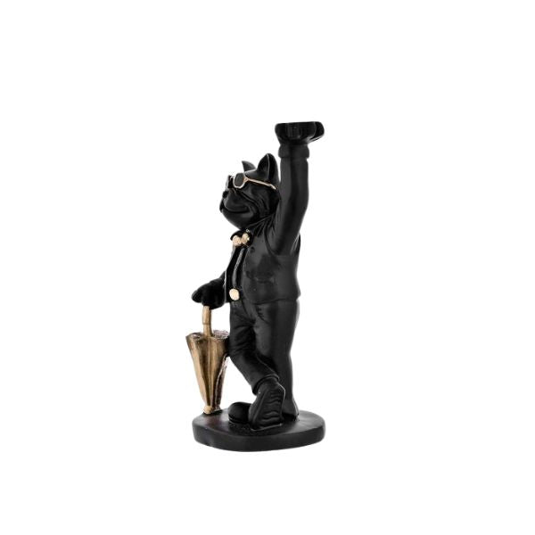 Black Bull Dog Sculpture for Storage ??Home Decor Showpiece Figurine for Living Room